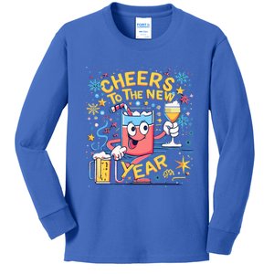 Nye Cheers To The New Year Happy Winter Holiday 2024 Great Gift Kids Long Sleeve Shirt