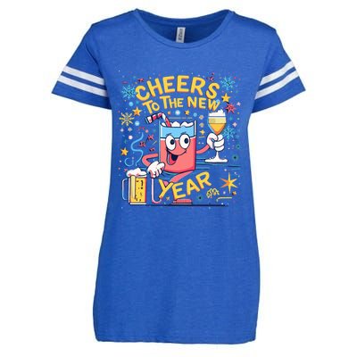 Nye Cheers To The New Year Happy Winter Holiday 2024 Great Gift Enza Ladies Jersey Football T-Shirt