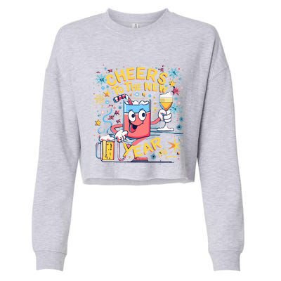 Nye Cheers To The New Year Happy Winter Holiday 2024 Great Gift Cropped Pullover Crew