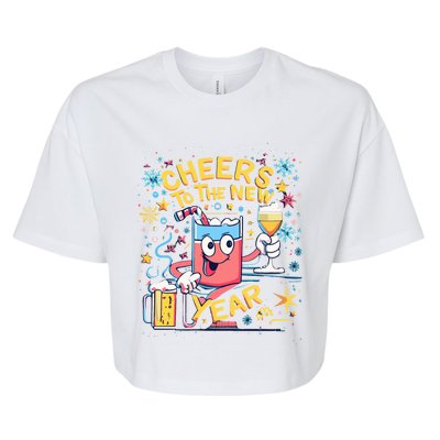 Nye Cheers To The New Year Happy Winter Holiday 2024 Great Gift Bella+Canvas Jersey Crop Tee