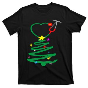 Nurse Christmas Tree Stethoscope Nurses Xmas Scrub First Aid T-Shirt