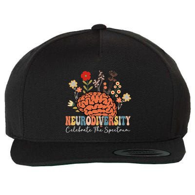 Neurodiversity Celebrate The Spectrum Brain Autism Awareness Wool Snapback Cap