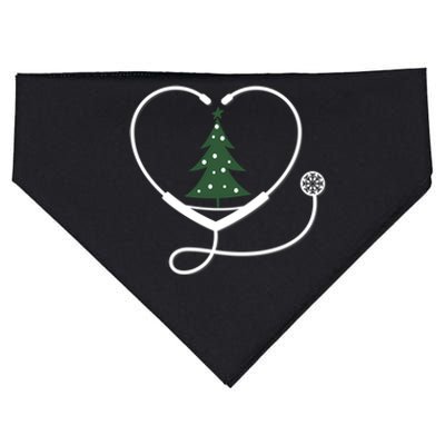 Nurse Christmas Tree Snowflake Stethoscope Cool Xmas Heart Cute Gift USA-Made Doggie Bandana