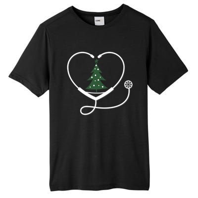 Nurse Christmas Tree Snowflake Stethoscope Cool Xmas Heart Cute Gift Tall Fusion ChromaSoft Performance T-Shirt