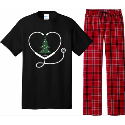 Nurse Christmas Tree Snowflake Stethoscope Cool Xmas Heart Cute Gift Pajama Set