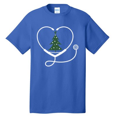 Nurse Christmas Tree Snowflake Stethoscope Cool Xmas Heart Cute Gift Tall T-Shirt