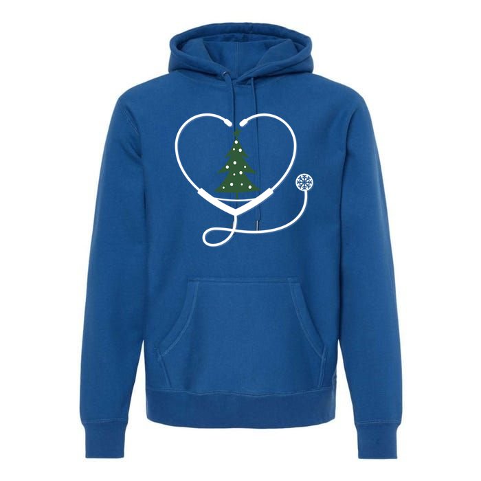 Nurse Christmas Tree Snowflake Stethoscope Cool Xmas Heart Cute Gift Premium Hoodie