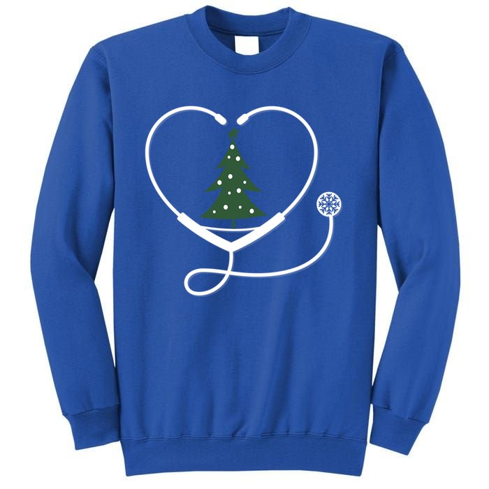 Nurse Christmas Tree Snowflake Stethoscope Cool Xmas Heart Cute Gift Tall Sweatshirt