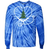 Nurse Christmas Tree Snowflake Stethoscope Cool Xmas Heart Cute Gift Tie-Dye Long Sleeve Shirt