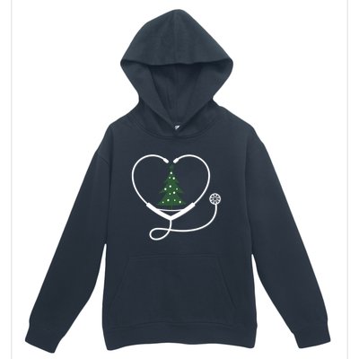 Nurse Christmas Tree Snowflake Stethoscope Cool Xmas Heart Cute Gift Urban Pullover Hoodie