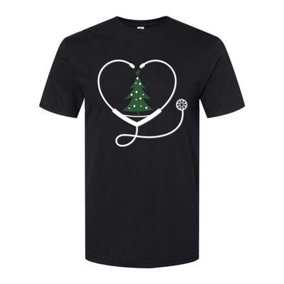 Nurse Christmas Tree Snowflake Stethoscope Cool Xmas Heart Cute Gift Softstyle CVC T-Shirt