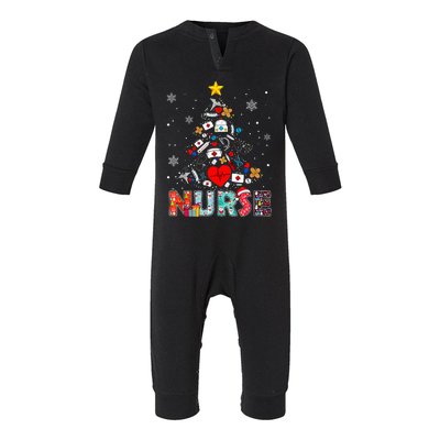 Nurse Christmas Tree Stethoscope RN LPN Scrub Nursing Xmas  Infant Fleece One Piece