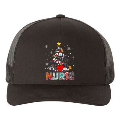 Nurse Christmas Tree Stethoscope RN LPN Scrub Nursing Xmas  Yupoong Adult 5-Panel Trucker Hat