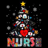 Nurse Christmas Tree Stethoscope RN LPN Scrub Nursing Xmas  Tall T-Shirt