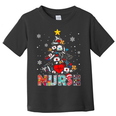 Nurse Christmas Tree Stethoscope RN LPN Scrub Nursing Xmas  Toddler T-Shirt