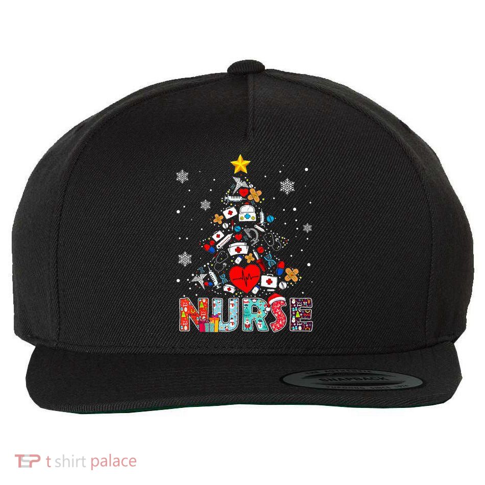 Nurse Christmas Tree Stethoscope RN LPN Scrub Nursing Xmas  Wool Snapback Cap