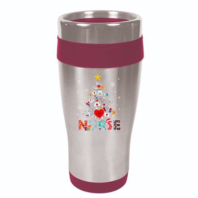 Nurse Christmas Tree Stethoscope RN LPN Scrub Nursing Xmas  16oz Travel Tumbler