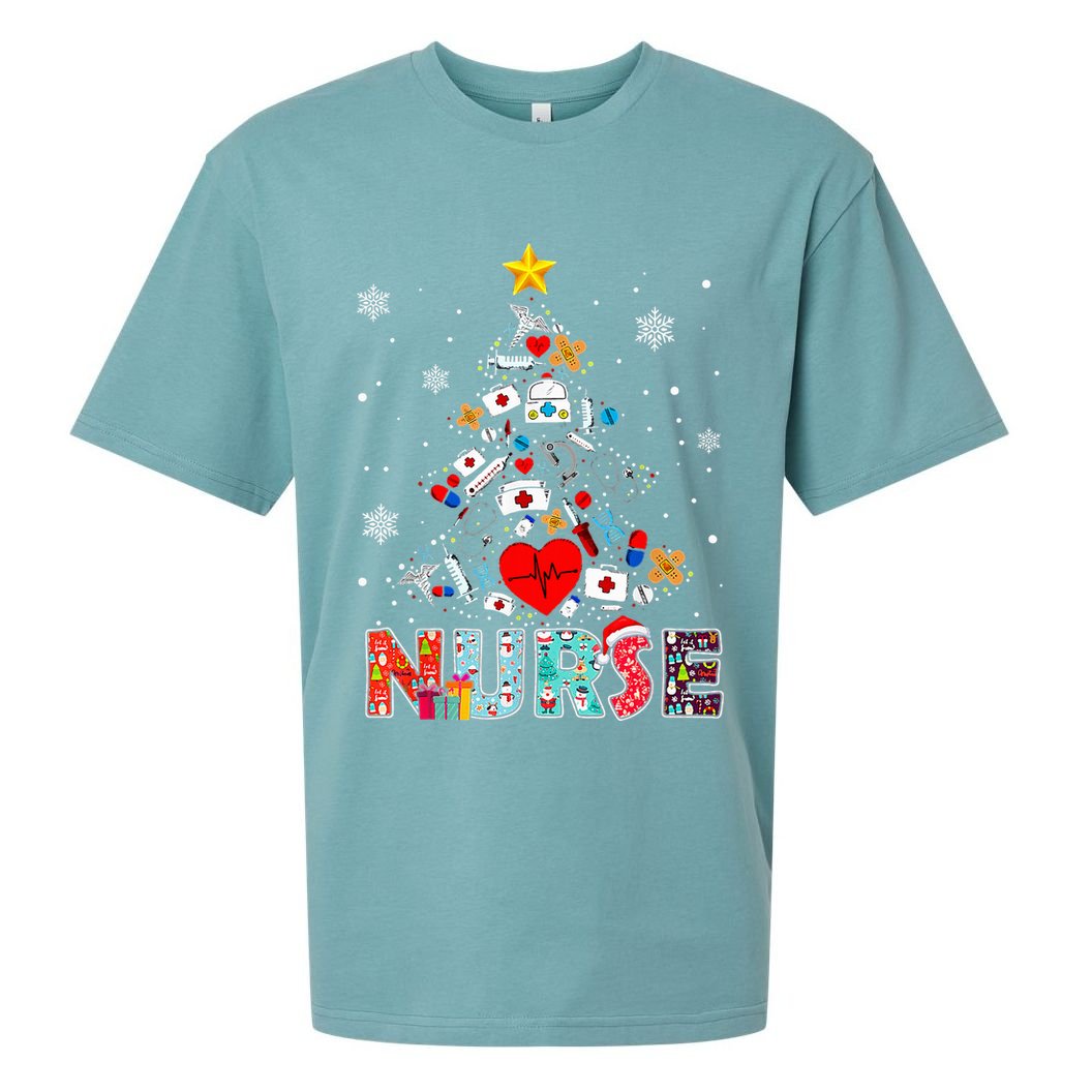 Nurse Christmas Tree Stethoscope RN LPN Scrub Nursing Xmas  Sueded Cloud Jersey T-Shirt