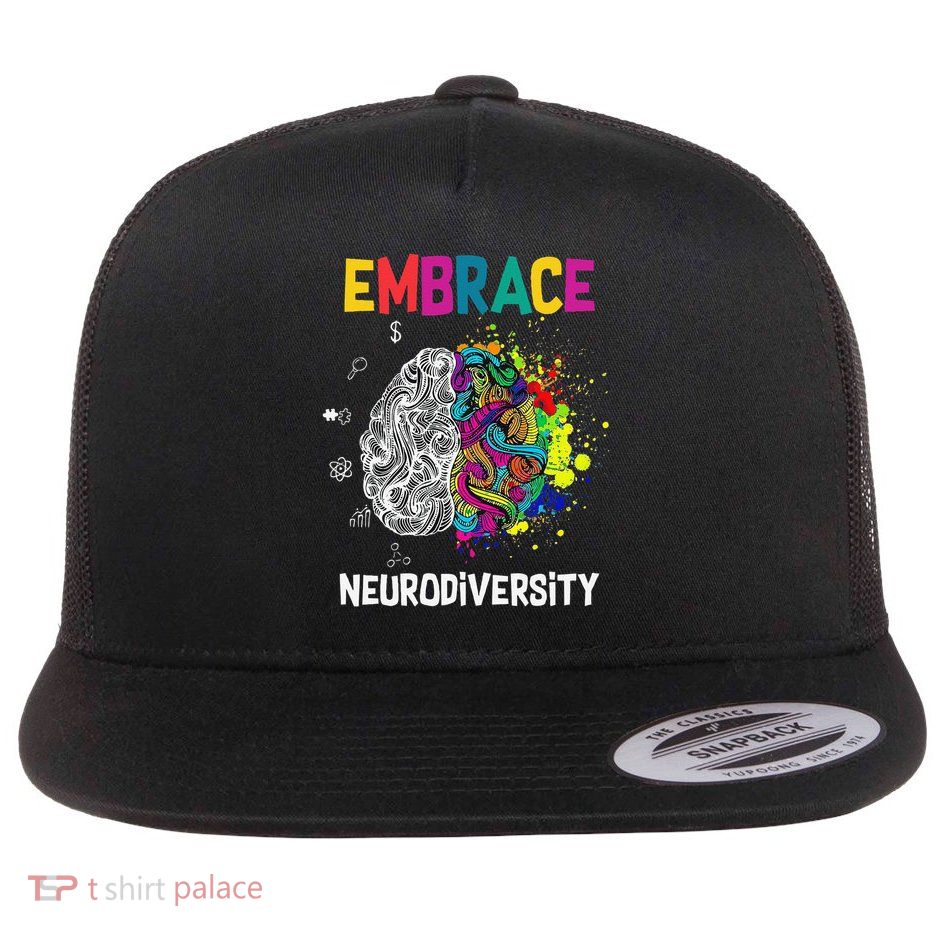 Neurodiversity Celebrate The Spectrum ADHD Brain Autism ASD Flat Bill Trucker Hat