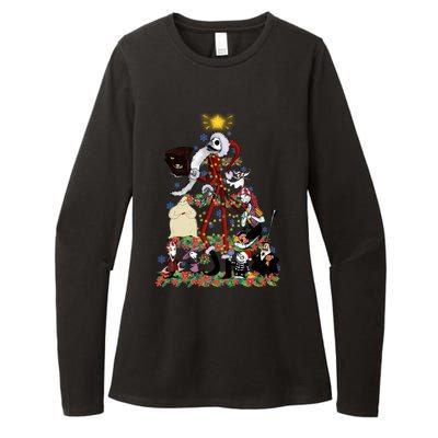 Nightmare Christmas Tree Santa Jack Sally Oogie Boogie Nightmare Womens CVC Long Sleeve Shirt