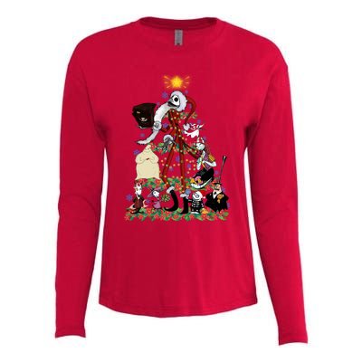 Nightmare Christmas Tree Santa Jack Sally Oogie Boogie Nightmare Womens Cotton Relaxed Long Sleeve T-Shirt