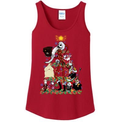 Nightmare Christmas Tree Santa Jack Sally Oogie Boogie Nightmare Ladies Essential Tank