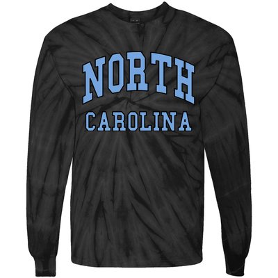 North Carolina Throwback Design State Of Nc Classic Tie-Dye Long Sleeve Shirt