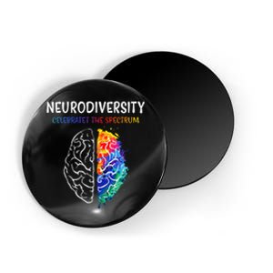 Neurodiversity celebrate the spectrum Brain Autism Awareness Magnet