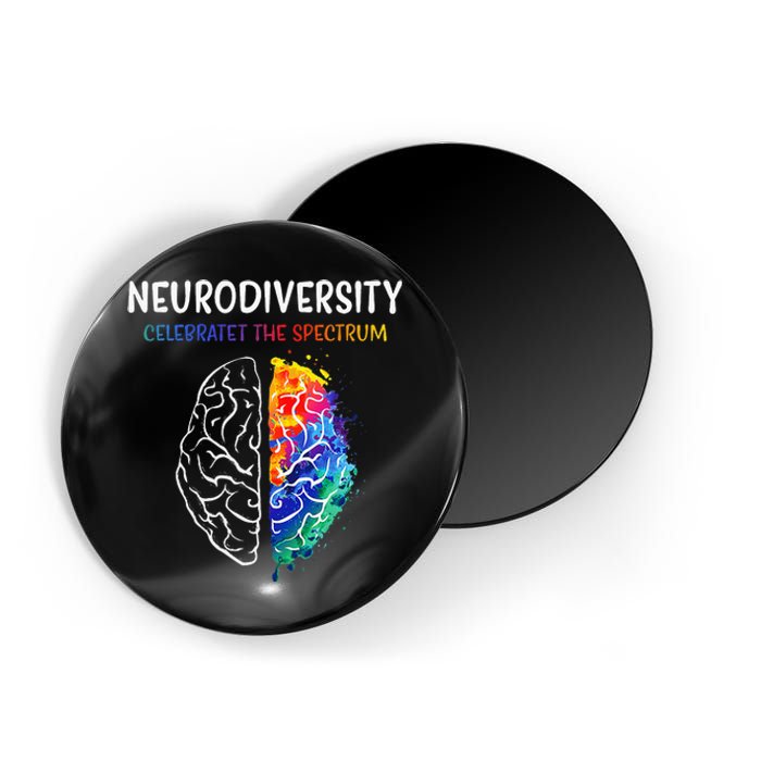 Neurodiversity celebrate the spectrum Brain Autism Awareness Magnet