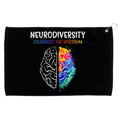 Neurodiversity celebrate the spectrum Brain Autism Awareness Grommeted Golf Towel