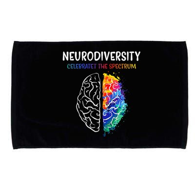 Neurodiversity celebrate the spectrum Brain Autism Awareness Microfiber Hand Towel