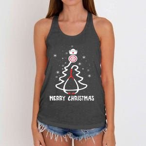 Nurse Christmas Tree Stethoscope Nursing Gift Rn Lpn Funny Women's Knotted Racerback Tank