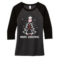 Nurse Christmas Tree Stethoscope Nursing Gift Rn Lpn Funny Women's Tri-Blend 3/4-Sleeve Raglan Shirt