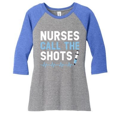 Nurses Call The Shots Certified Nursing Assistant Cna Gift Women's Tri-Blend 3/4-Sleeve Raglan Shirt