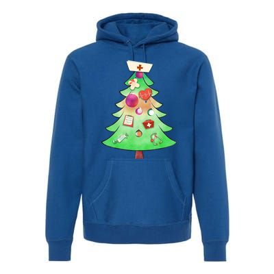 Nurse Christmas Tree Lights Ornats Stethoscope Heartbeat Funny Gift Premium Hoodie