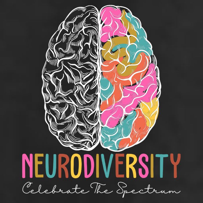 Neurodiversity Celebrate The Spectrum Brain Autism Awareness 7 Panel Mesh Trucker Snapback Hat