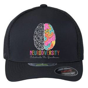 Neurodiversity Celebrate The Spectrum Brain Autism Awareness Flexfit Unipanel Trucker Cap