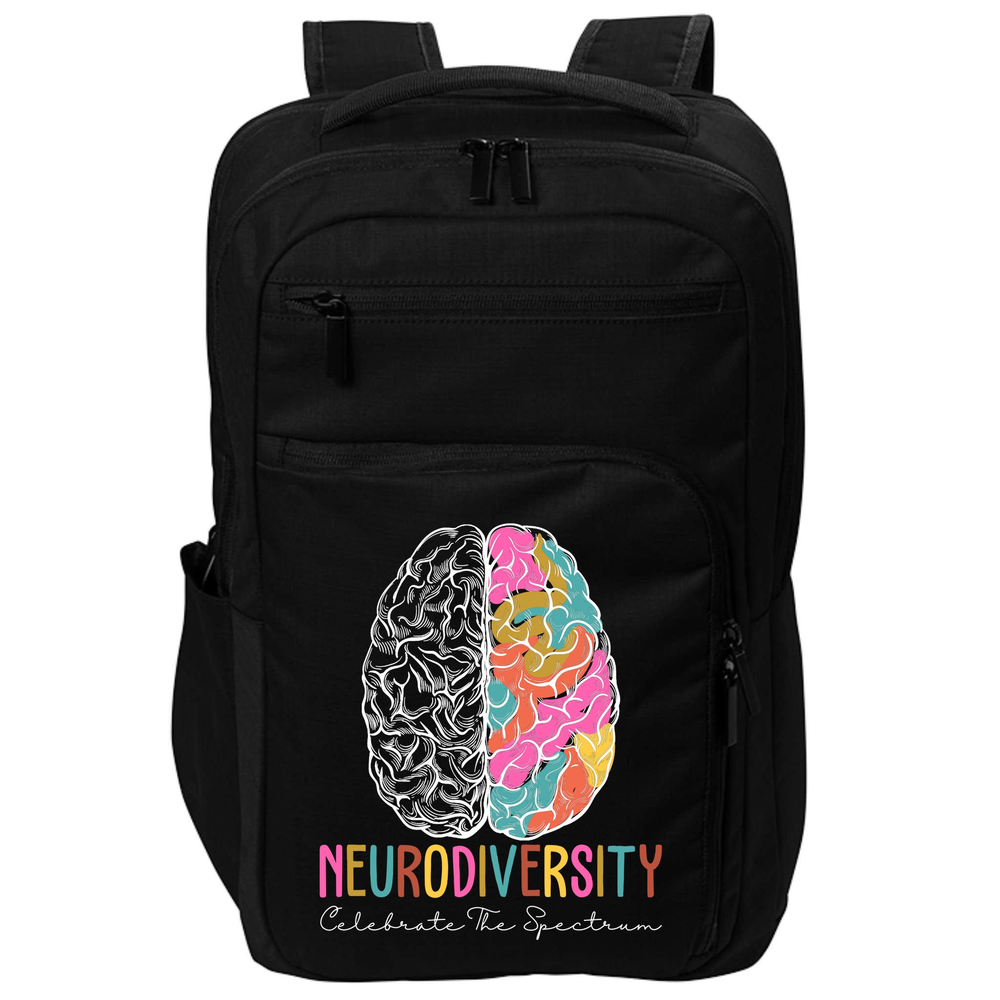Neurodiversity Celebrate The Spectrum Brain Autism Awareness Impact Tech Backpack