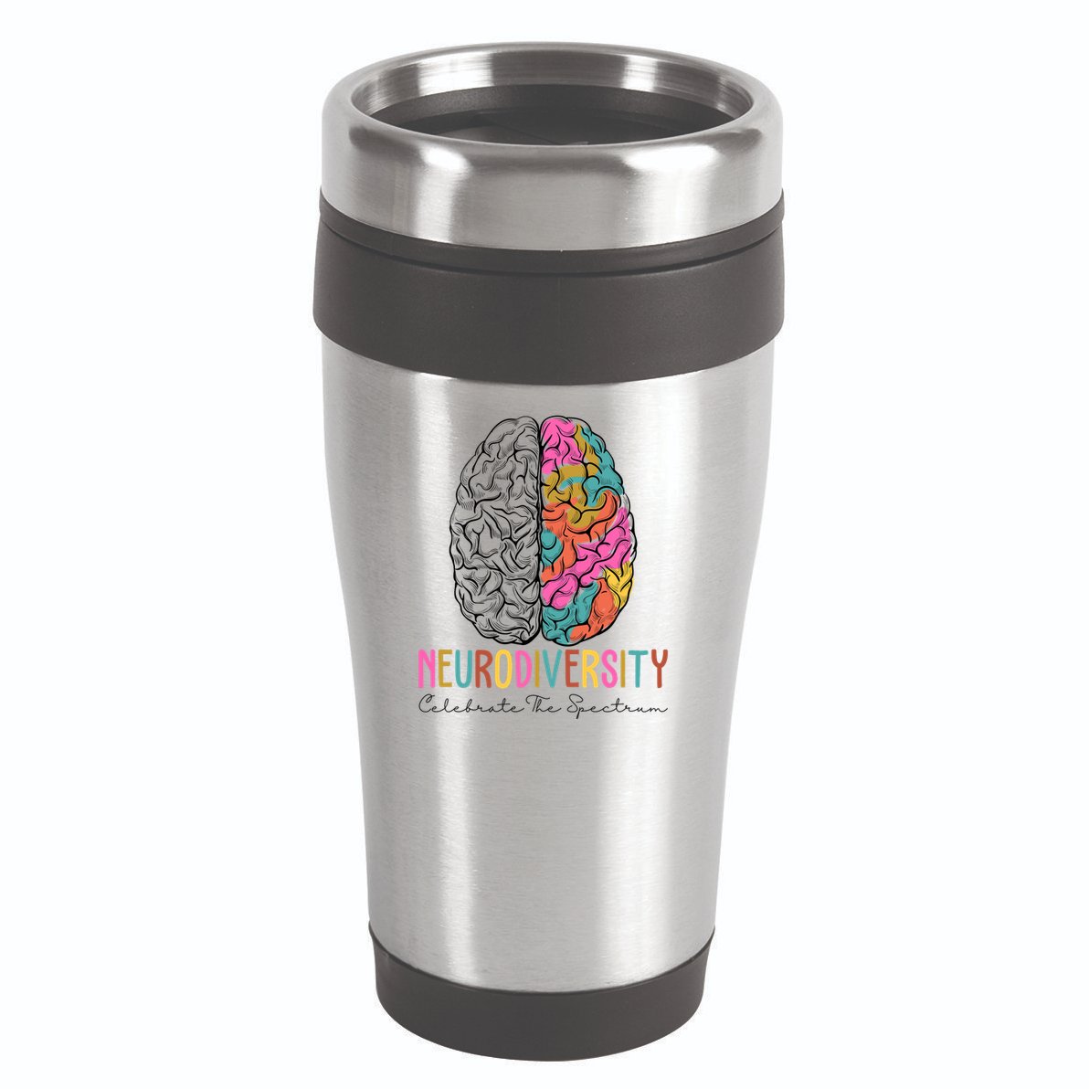 Neurodiversity Celebrate The Spectrum Brain Autism Awareness 16oz Travel Tumbler