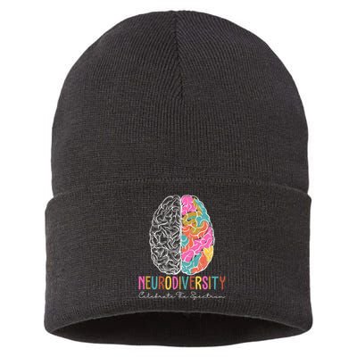 Neurodiversity Celebrate The Spectrum Brain Autism Awareness Sustainable Knit Beanie