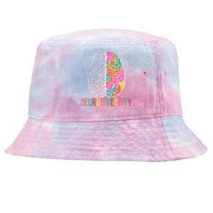 Neurodiversity Celebrate The Spectrum Brain Autism Awareness Tie-Dyed Bucket Hat