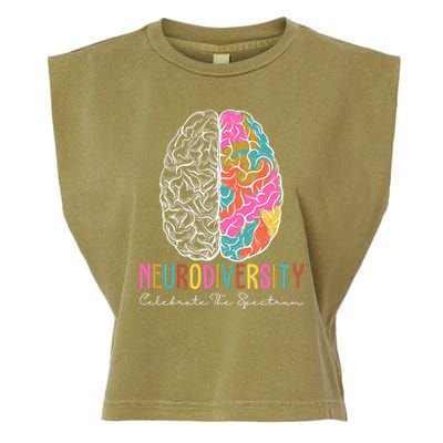 Neurodiversity Celebrate The Spectrum Brain Autism Awareness Garment-Dyed Women's Muscle Tee