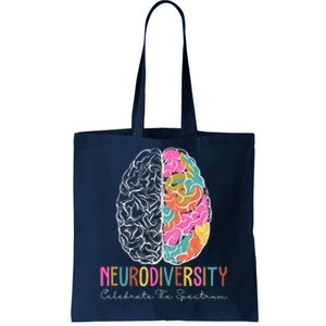 Neurodiversity Celebrate The Spectrum Brain Autism Awareness Tote Bag