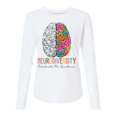 Neurodiversity Celebrate The Spectrum Brain Autism Awareness Womens Cotton Relaxed Long Sleeve T-Shirt