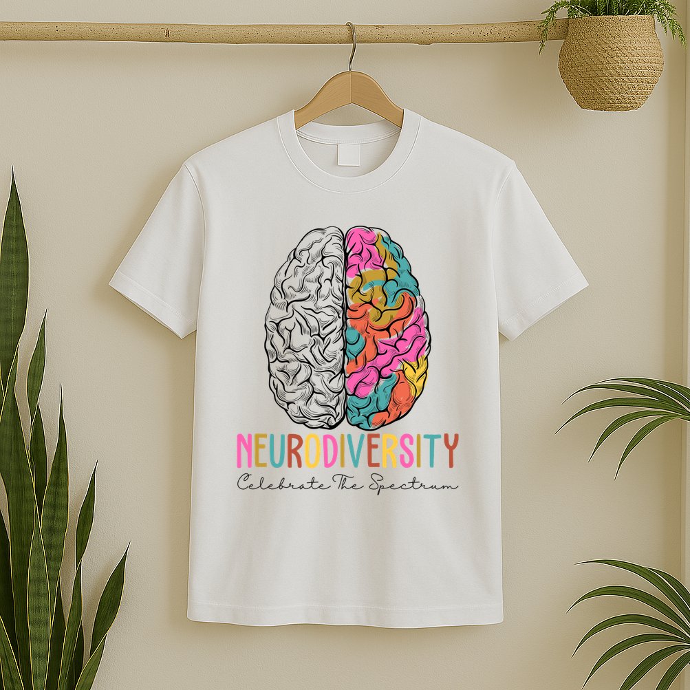Neurodiversity Celebrate The Spectrum Brain Autism Awareness T-Shirt