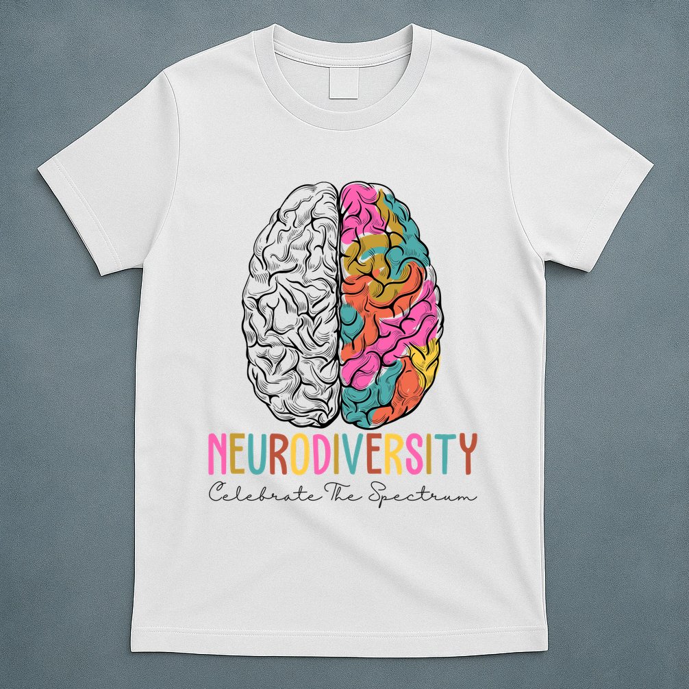 Neurodiversity Celebrate The Spectrum Brain Autism Awareness T-Shirt