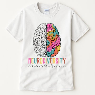 Neurodiversity Celebrate The Spectrum Brain Autism Awareness Tall T-Shirt