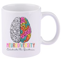 Neurodiversity Celebrate The Spectrum Brain Autism Awareness 11oz C Handle Ceramic Mug