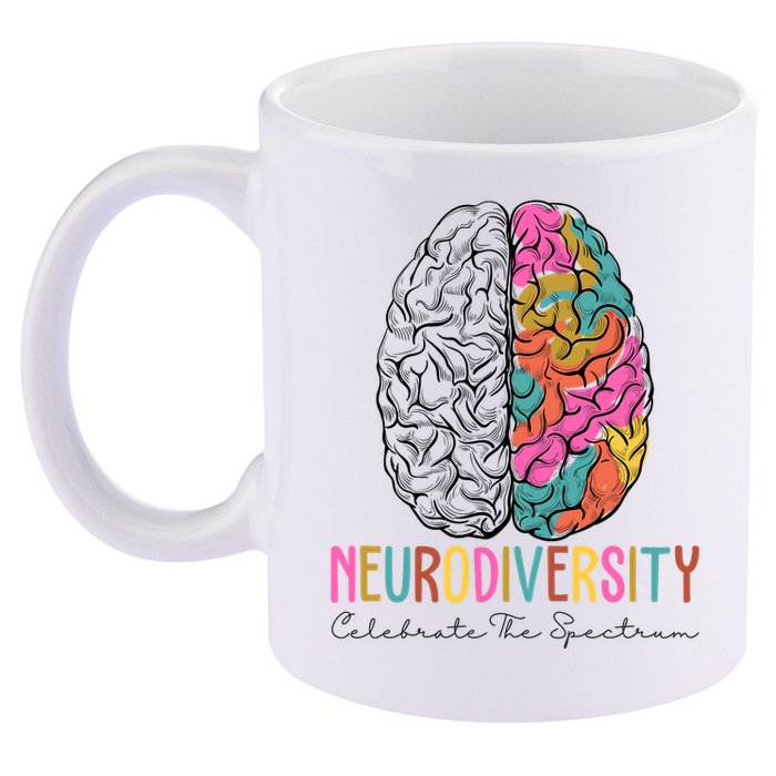 Neurodiversity Celebrate The Spectrum Brain Autism Awareness 11oz C Handle Ceramic Mug