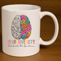 Neurodiversity Celebrate The Spectrum Brain Autism Awareness 11oz C Handle Ceramic Mug